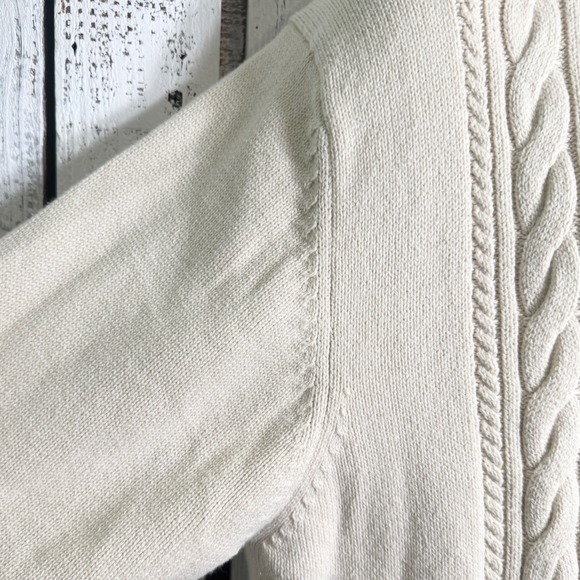 Roundtree Yorke Cream Cable Knit Cardigan Sweater Men's XL Classic Grandpa Retro - Picture 9 of 12